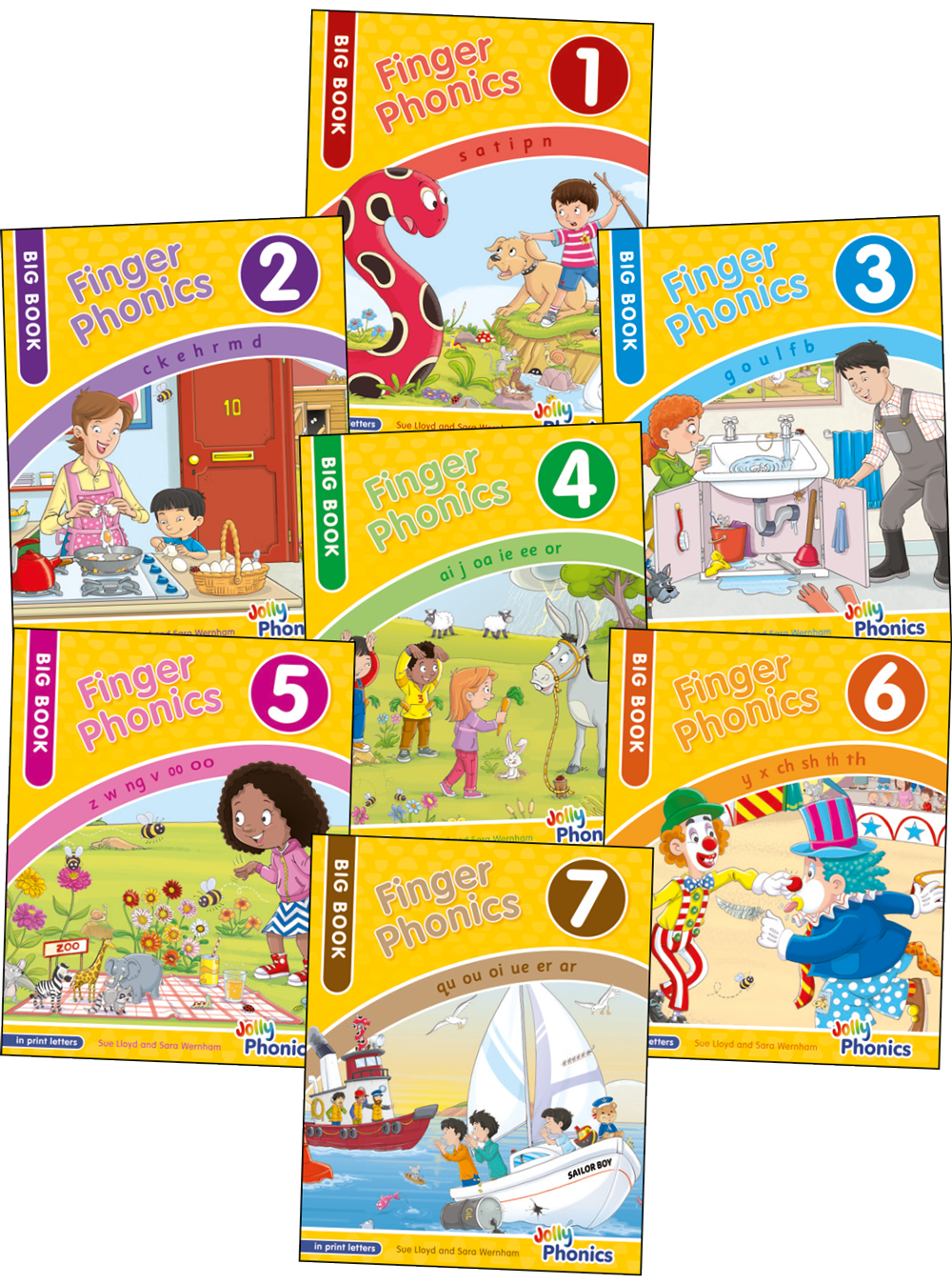 Finger Phonics Big Books 1–7 (in print letters) – Jolly Learning USA Finger Phonics Big Books 1–7 (in print letters) – Jolly Learning USA